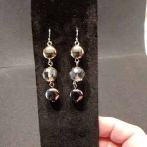 Chic Two-Tone Dangle Earrings